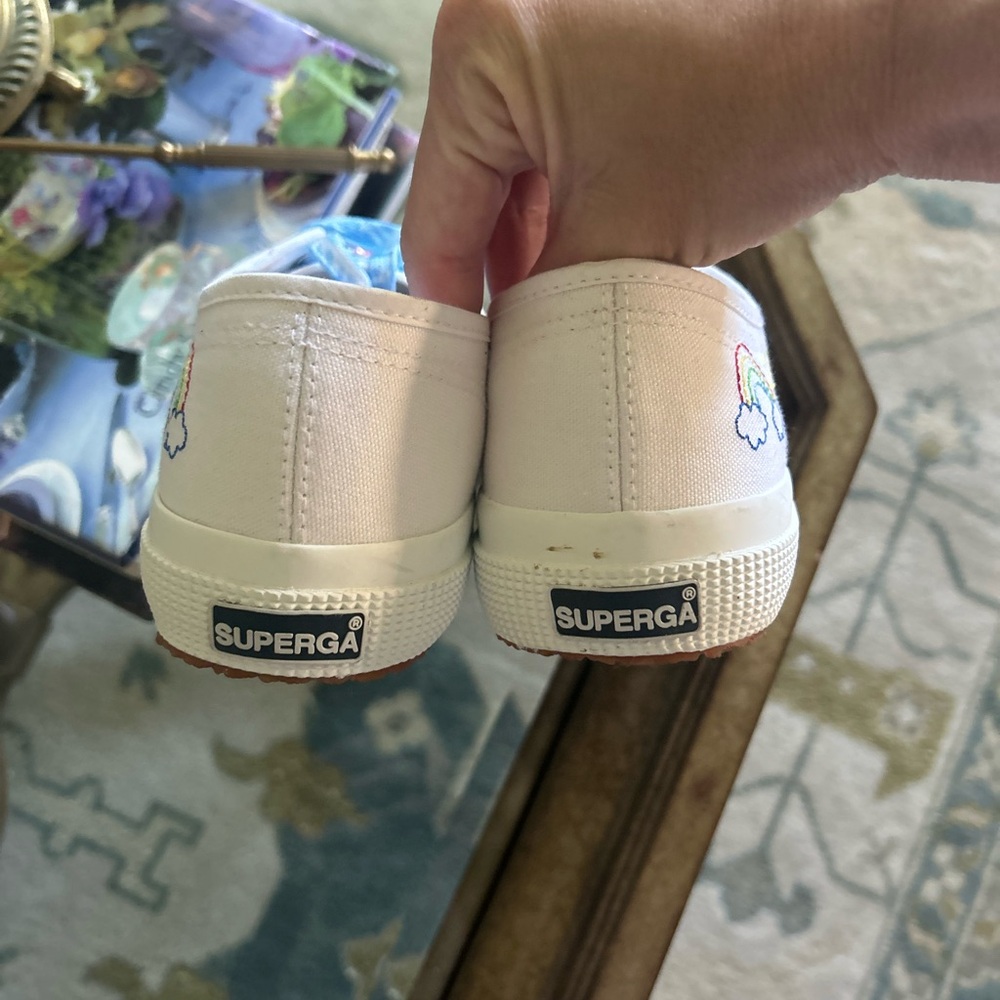 278 Superga Fantasia 2750 EMBROIDERY Women   Rainbow Peace size 39. NWT - Picture 9 of 11